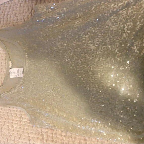 J Crew Sequin Tank Tops Set - Olive Green, Beige, Navy Blue and Oatmeal Size XL - Picture 4 of 14